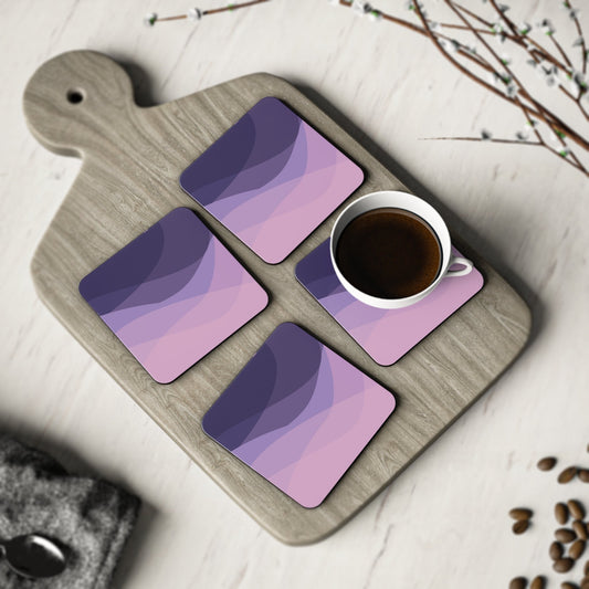 Set of 4 Coasters Decorative Gradient Design Purple Coaster Set