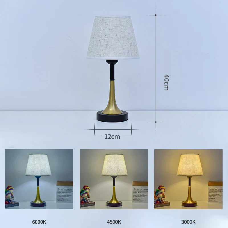 Lampshade, Vintage Pleated Table Lamp, Table Light, Bedside & Living room, USB, LED